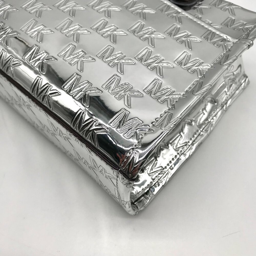 Michael Kors Silver Small East West Gigi Messenger Tote - Picture 9 of 12
